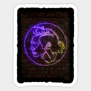 Ace Ventura neon art Sticker